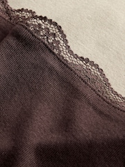 The Set 3 Pack Lace Square Neck Long Sleeve Semi Sheer Top Brown/Neutral/Cream - Image 8 of 9