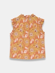 Mint Velvet Orange Cotton Floral Print Blouse - Image 8 of 8