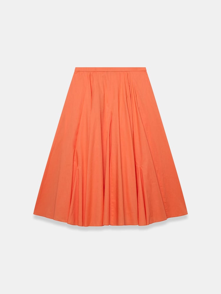 Mint Velvet Orange Cotton Full Midi Skirt - Image 7 of 7 Mint Velvet Orange Cotton Full Midi Skirt - Image 7 of 7