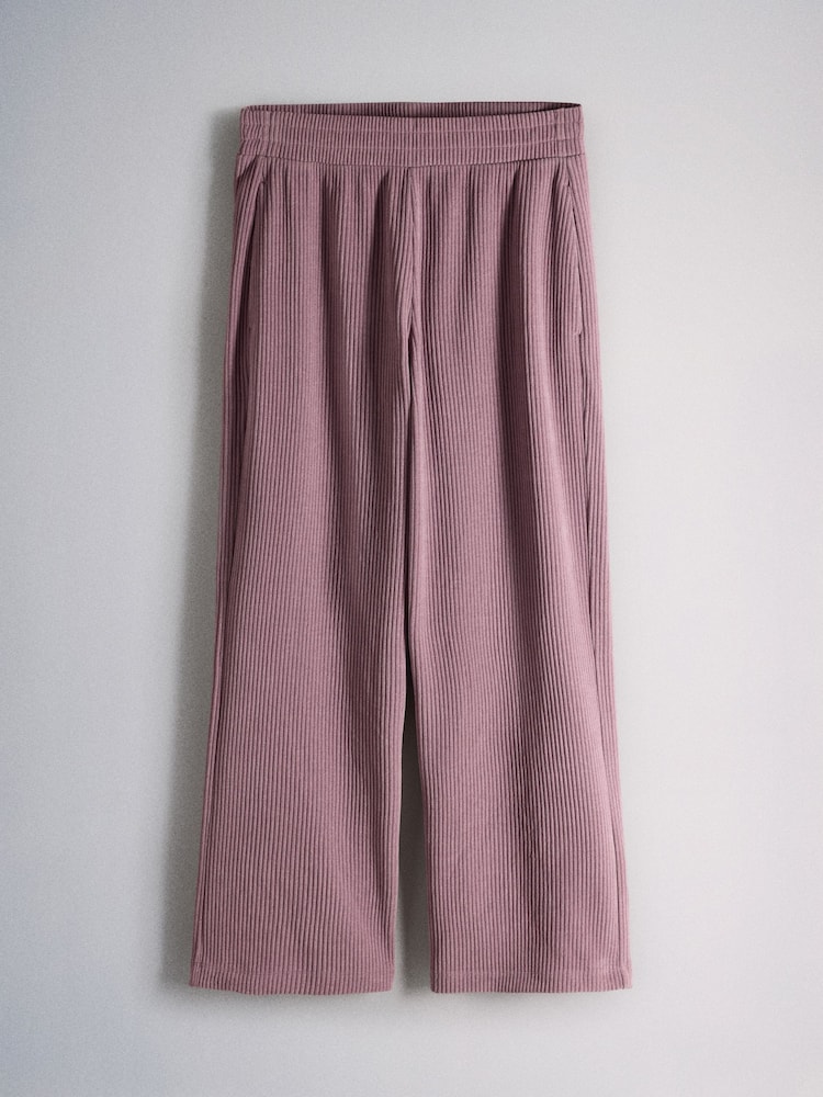 The Set 2 Pack Lounge Wide Leg Trousers Taupe / Pink - Image 2 of 5