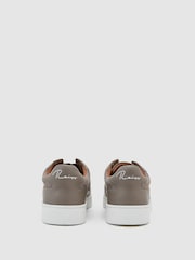 Reiss Lavender Grey Lane Leather and Suede Elasticated-Lace Trainers - Image 4 of 6