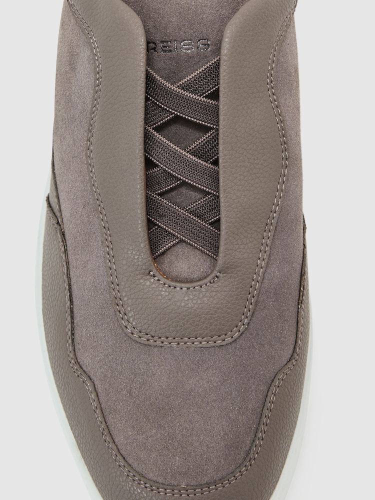 Reiss Lavender Grey Lane Leather and Suede Elasticated-Lace Trainers - Image 6 of 6 Reiss Lavender Grey Lane Leather and Suede Elasticated-Lace Trainers - Image 6 of 6