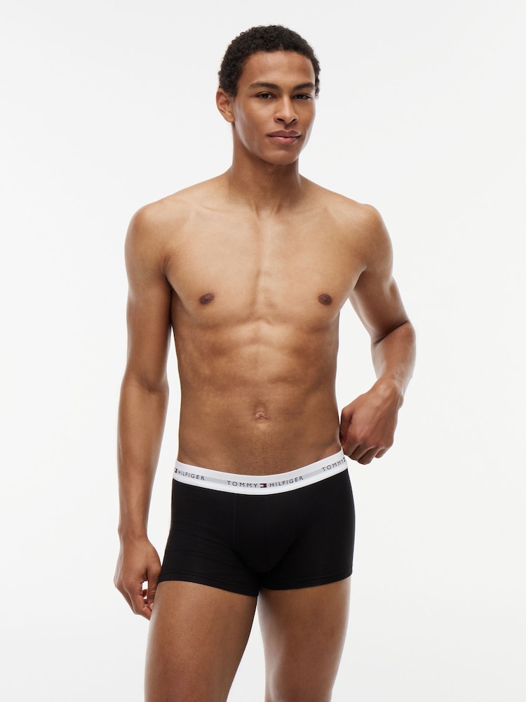 Negru - Tommy Hilfiger Cotton Stretch Boxer Trunks 3 Pack - Imaginea 2 din 7