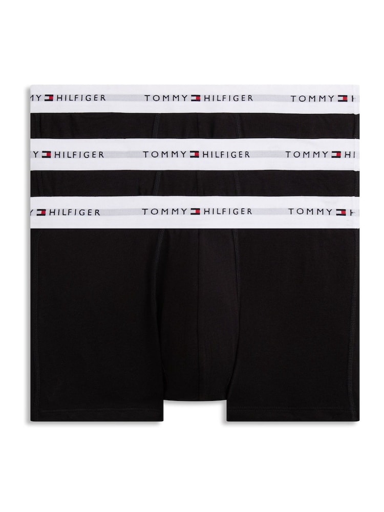 Negru - Tommy Hilfiger Cotton Stretch Boxer Trunks 3 Pack - Imaginea 7 din 7