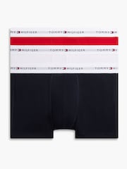 Roșu - Tommy Hilfiger Cotton Stretch Boxer Trunks 3 Pack - Imaginea 1 din 6