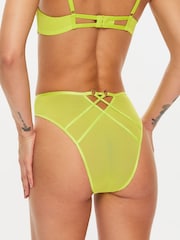 Ann Summers Green High Waist Paradise Glow Neon Floral Embroidery Knickers - Image 2 of 5