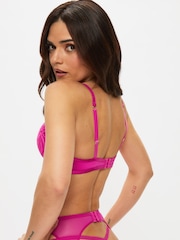Ann Summers Pink Floral Fling Embroidered Padded Plunge Bra - Image 3 of 6