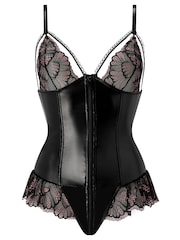 Μαύρο - Κορμάκι με δαντέλα και φερμουάρ Ann Summers, με λάστιχο στο καβάλο, με λάστιχο και φερμουάρ, χωρίς καβάλο. - Εικόνα 6 από 6