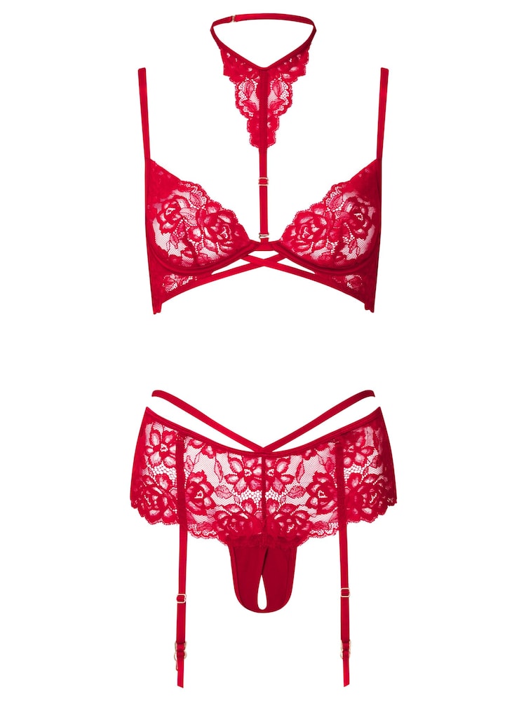 Ann Summers Red Endless Night Lace Crotchless Set - Image 5 of 5