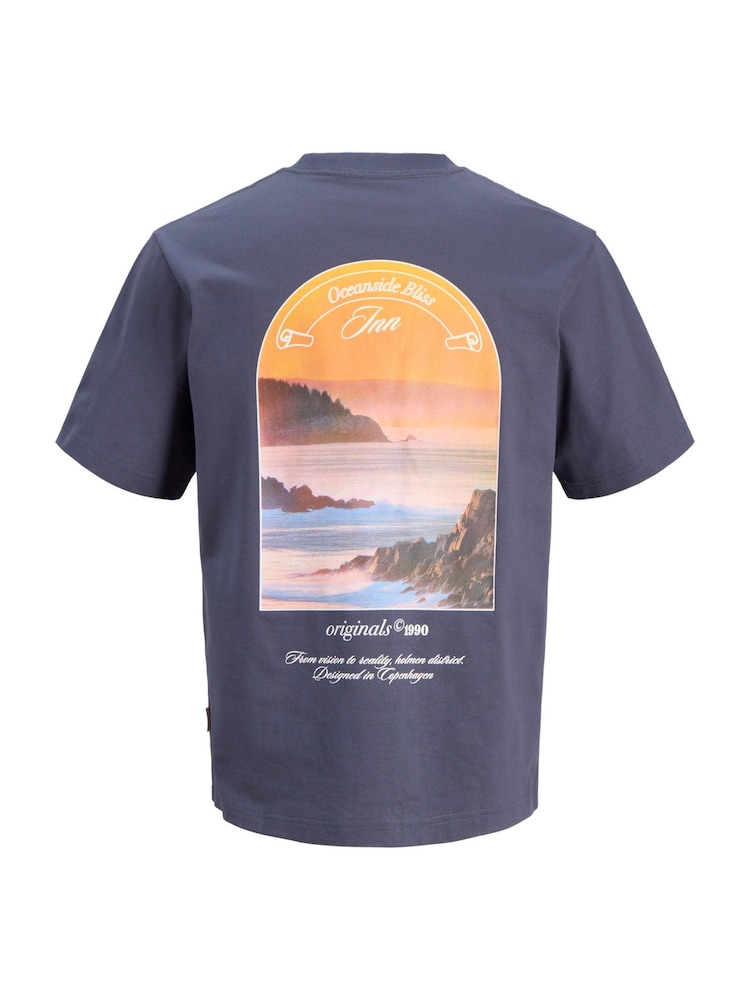 JACK & JONES Junior Blue Photographic Back-Print T-Shirt - Image 2 of 2 JACK & JONES Junior Blue Photographic Back-Print T-Shirt - Image 2 of 2