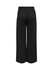JDY Black Pull On Wide Leg Trousers With Linen - Image 6 of 6