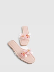 River Island Pink Perspex Flower Flat Sandals - Image 5 of 6