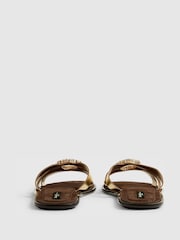 River Island Gold Bead Ring Flat Sandals - Image 2 of 5