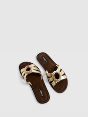 River Island Gold Bead Ring Flat Sandals - Image 4 of 5