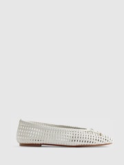 River Island White Woven Ballet Pumps - Image 2 of 6
