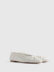 River Island White Woven Ballet Pumps - Image 3 of 6