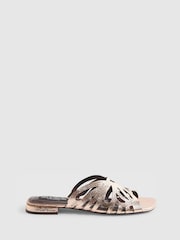 River Island Metallic Terry De Havilland Butterfly Mule Flat Sandals - Image 1 of 5