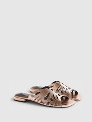 River Island Metallic Terry De Havilland Butterfly Mule Flat Sandals - Image 2 of 5