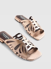 River Island Metallic Terry De Havilland Butterfly Mule Flat Sandals - Image 4 of 5