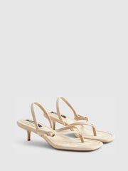 River Island Brown Toe Thong Low Heel Sandals - Image 3 of 6