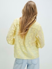 River Island Yellow Floral Embellished Shirt - Image 3 of 4