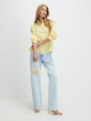 River Island Yellow Floral Embellished Shirt - Image 4 of 4