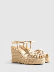 River Island Gold Caged Wedge Sandals - Image 2 of 5