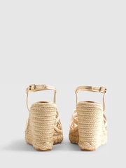River Island Gold Caged Wedge Sandals - Image 3 of 5