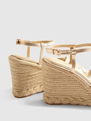 River Island Gold Caged Wedge Sandals - Image 4 of 5