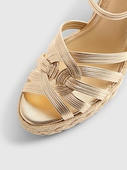 River Island Gold Caged Wedge Sandals - Image 5 of 5