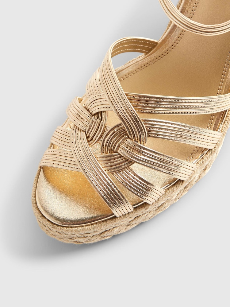 River Island Gold Caged Wedge Sandals - Image 5 of 5 River Island Gold Caged Wedge Sandals - Image 5 of 5