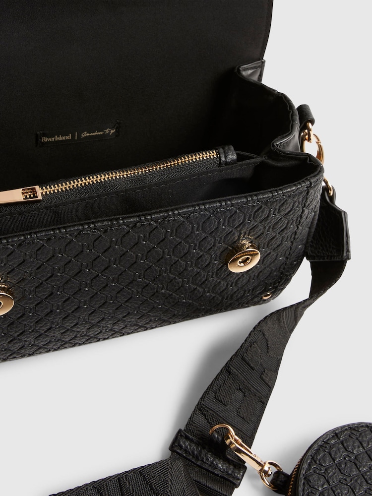 River Island Black Utility Flap Detail Cross Body Bag - Image 4 of 4 River Island Black Utility Flap Detail Cross Body Bag - Image 4 of 4
