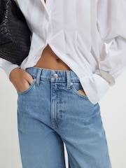 River Island Blue Mid Rise Barrel Jeans - Image 3 of 4