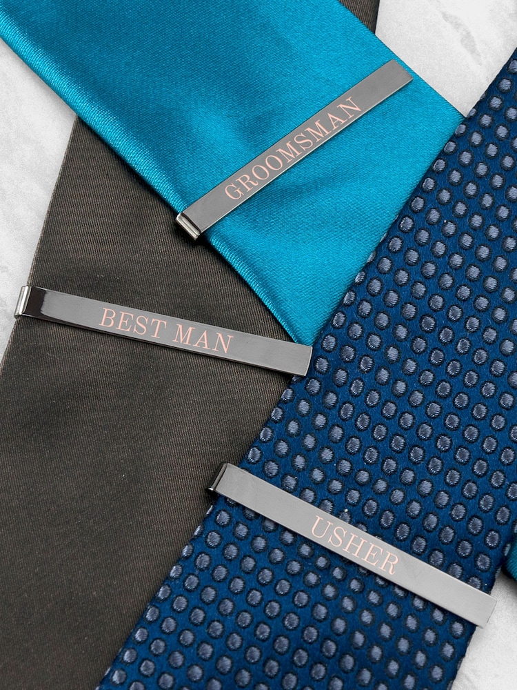 Personalised Groomsmen Tie Clip by Treat Republic - Image 1 of 4