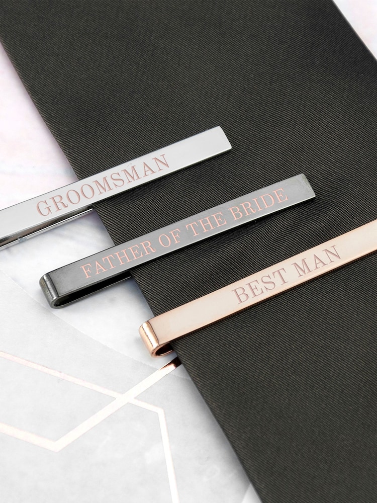 Personalised Groomsmen Tie Clip by Treat Republic - Image 2 of 4