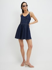 River Island 데님 코르셋 플리피 미니 드레스 - 4의 이미지 1
