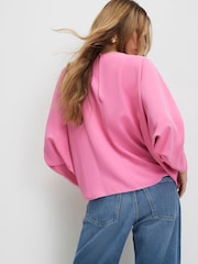 River Island Pink Batwing Oversized T-Shirt - Image 2 of 4