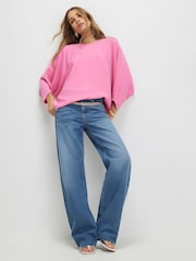 River Island Pink Batwing Oversized T-Shirt - Image 3 of 4