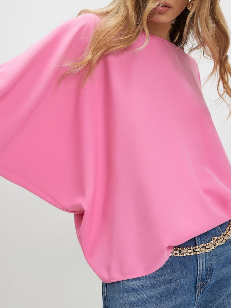 River Island Pink Batwing Oversized T-Shirt - Image 4 of 4