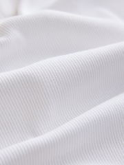 白色 - Slim Long Sleeve Ribbed Henley T-Shirt - 图片8 / 8