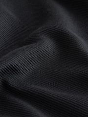 Black Slim Long Sleeve Ribbed Henley T-Shirt - Image 3 of 3