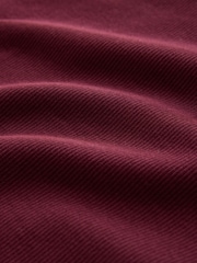 Burgundy Red Slim Long Sleeve Ribbed Henley T-Shirt - Image 8 of 8