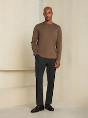Brown Regular Fit N. Premium SUPIMA® Cotton Crew Neck Long Sleeve T-Shirt - Image 2 of 8