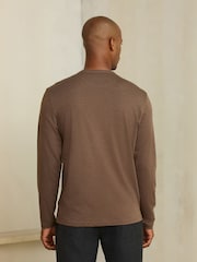 Brown Regular Fit N. Premium SUPIMA® Cotton Crew Neck Long Sleeve T-Shirt - Image 3 of 8