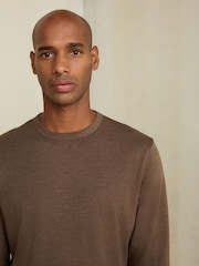 Brown Regular Fit N. Premium SUPIMA® Cotton Crew Neck Long Sleeve T-Shirt - Image 4 of 8