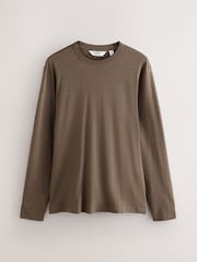 Brown Regular Fit N. Premium SUPIMA® Cotton Crew Neck Long Sleeve T-Shirt - Image 6 of 8