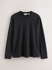 Black Marl Regular Fit N. Premium SUPIMA® Cotton Crew Neck Long Sleeve T-Shirt - Image 5 of 7