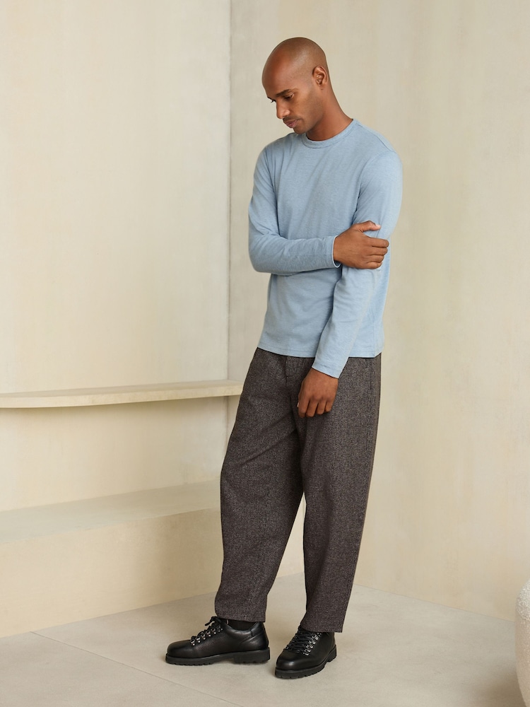 Blue Regular Fit N. Premium SUPIMA® Cotton Crew Neck Long Sleeve T-Shirt - Image 2 of 8 Blue Regular Fit N. Premium SUPIMA® Cotton Crew Neck Long Sleeve T-Shirt - Image 2 of 8