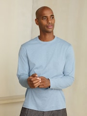 Blue Regular Fit N. Premium SUPIMA® Cotton Crew Neck Long Sleeve T-Shirt - Image 3 of 8