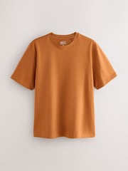 Navy/Dark Green/Ecru/Teal/Burgundy/Orange Regular Fit Essential Cotton T-Shirts 6 Pack - Image 2 of 9